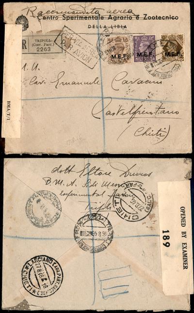 Italia / Occupazioni Straniere delle Colonie / Occupazione Britannica / M.e.f. / Aerogrammi