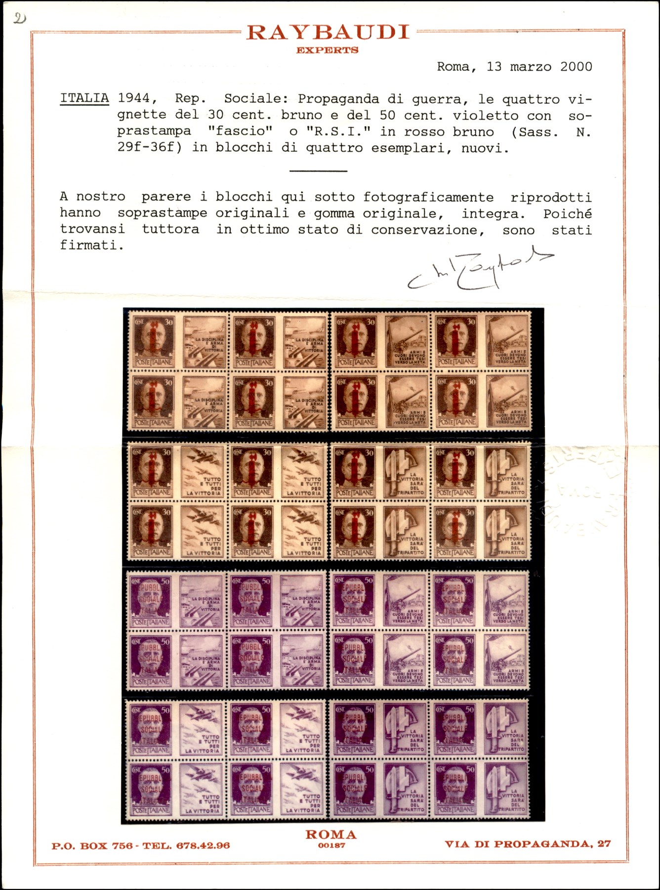 Italia / Rsi / Provvisori / Propaganda di Guerra