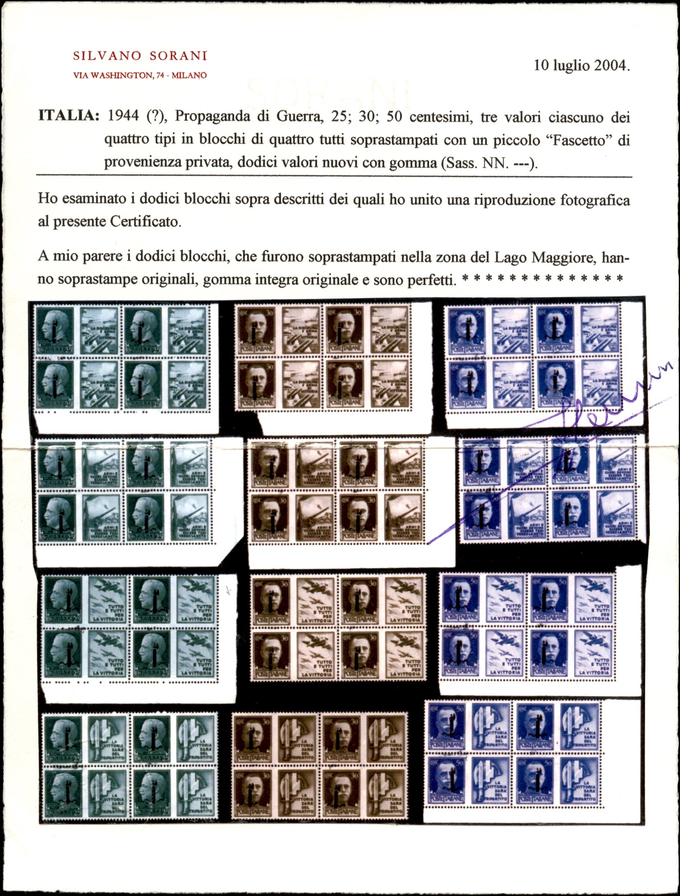 Italia / Rsi / Provvisori / Propaganda di Guerra