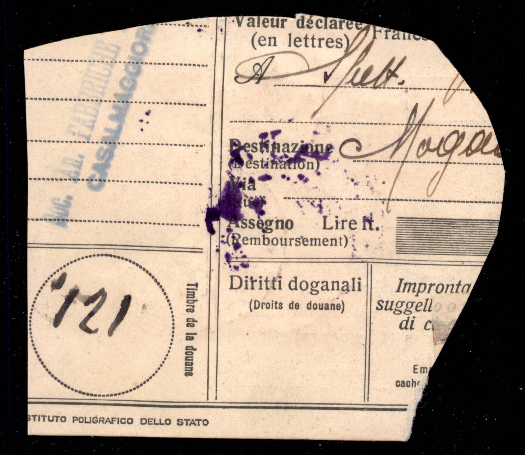 Italia / Colonie / Somalia / Pacchi Postali