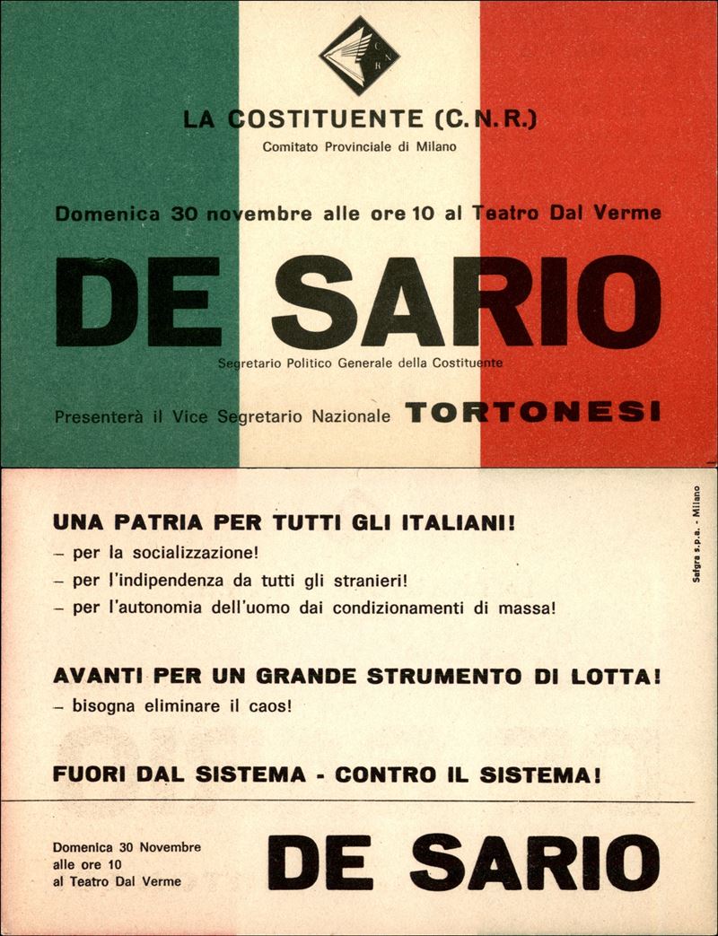Italia / Volantini Lanciati da Aereo