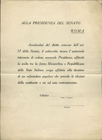 Italia / Volantini Lanciati da Aereo