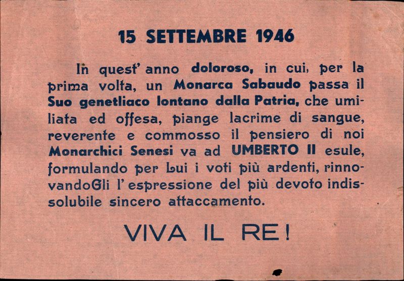 Italia / Volantini Lanciati da Aereo