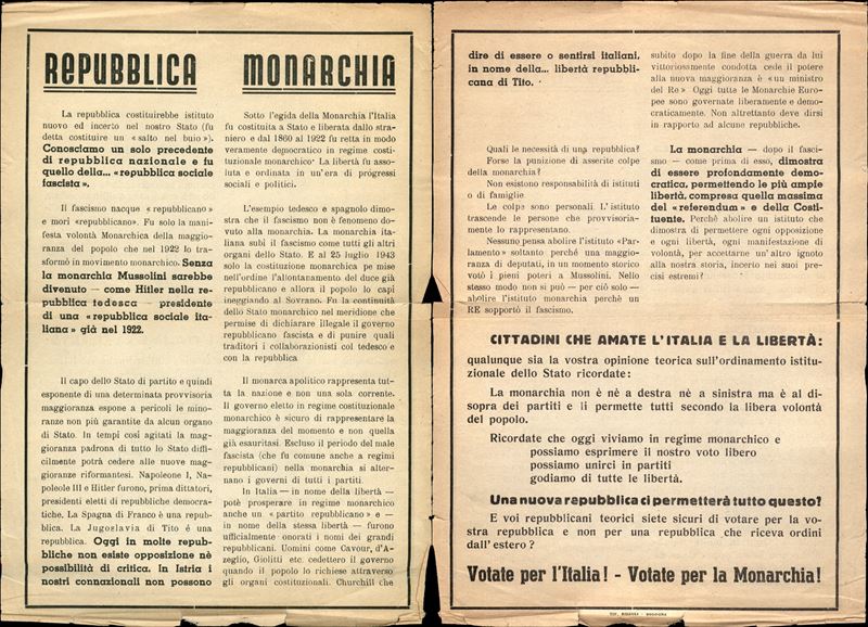 Italia / Volantini Lanciati da Aereo