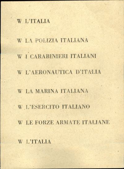 Italia / Volantini Lanciati da Aereo