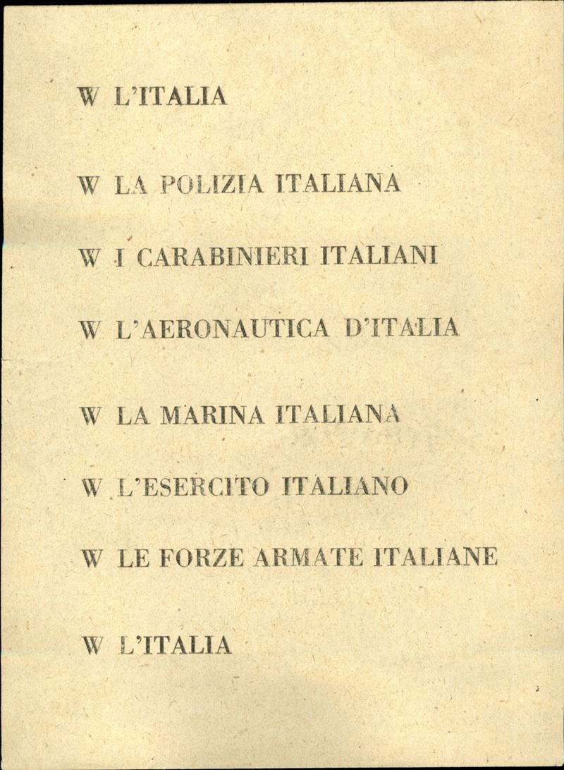 Italia / Volantini Lanciati da Aereo
