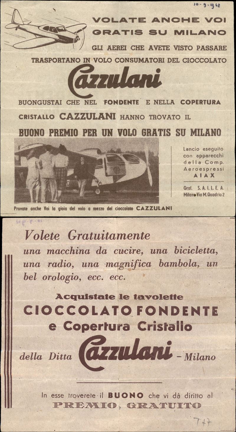 Italia / Volantini Lanciati da Aereo