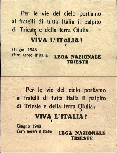 Italia / Volantini Lanciati da Aereo