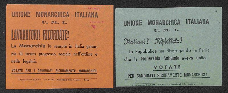 Italia / Volantini Lanciati da Aereo