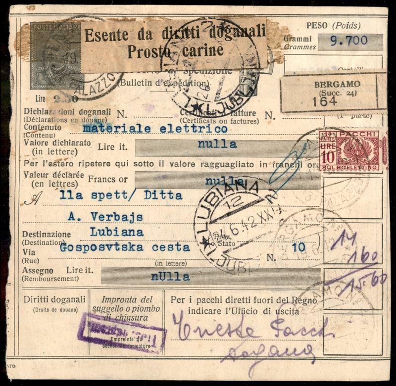 Italia / Occupazioni II Guerra Mondiale / Lubiana / Posta Ordinaria