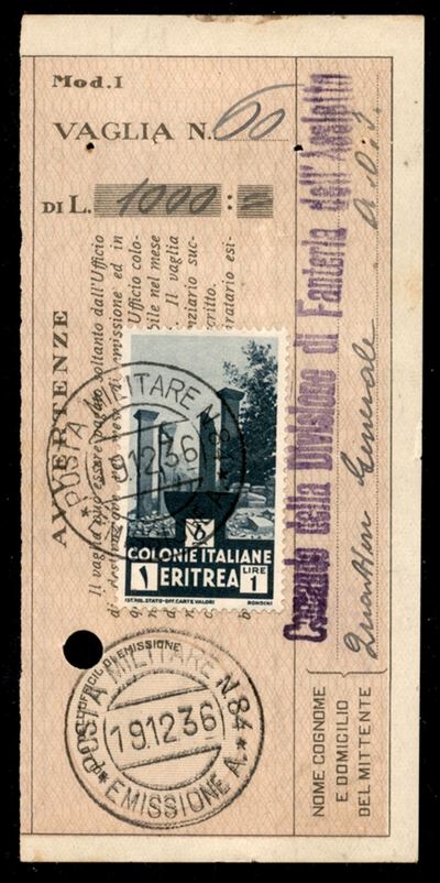 Italia / Colonie / Eritrea / Posta Militare