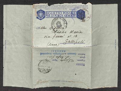 Italia / Regno / Vittorio Emanuele III / Posta Militare
