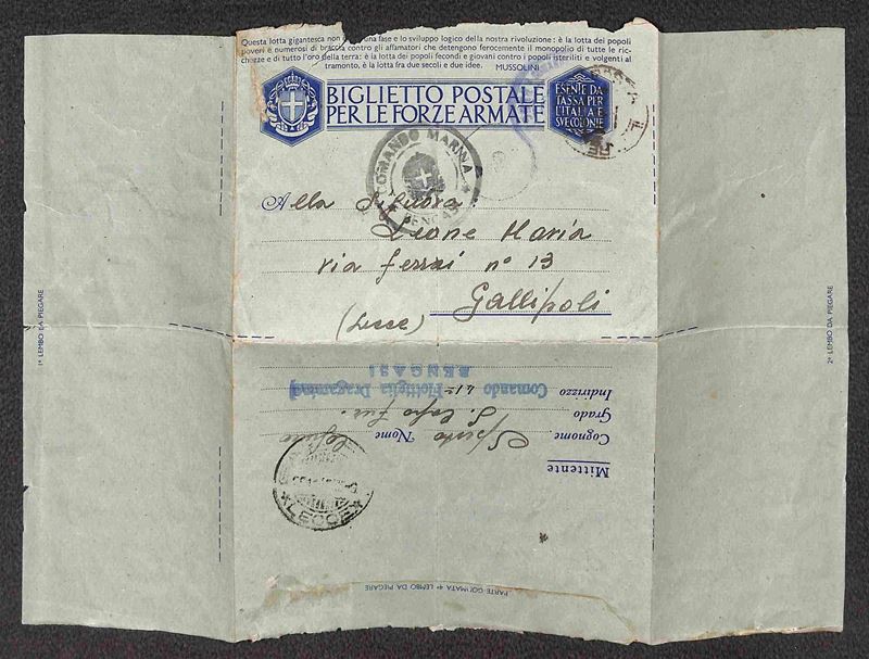 Italia / Regno / Vittorio Emanuele III / Posta Militare