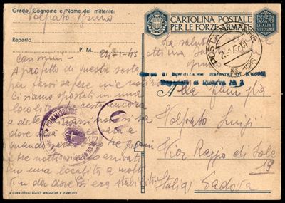 Italia / Regno / Vittorio Emanuele III / Posta Militare