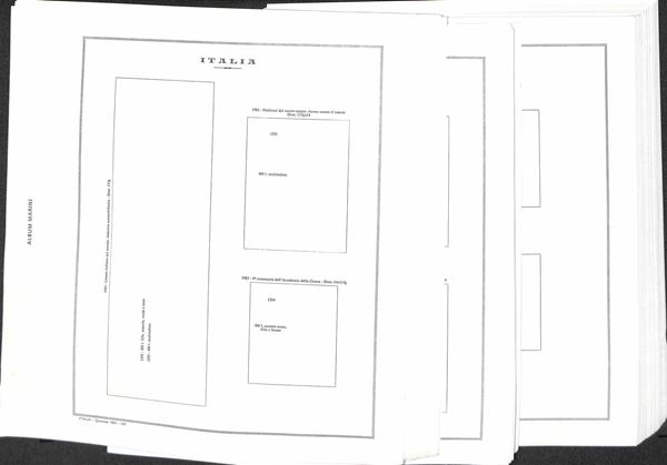 MATERIALE FILATELICO - Pagine Marini 22 fori - REPUBBLICA QUARTINE dal 1983 al 1989 completi con taschine - ottime condizioni