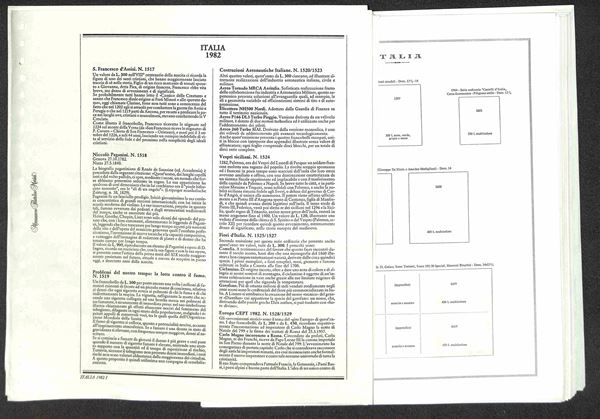 MATERIALE FILATELICO - Pagine Marini 22 fori - REPUBBLICA con almanacco filatelico dal 1982 al 1987 completi con taschine - ottime condizioni