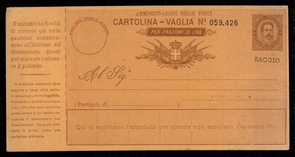 ITALIA / Regno / Vaglia Postale