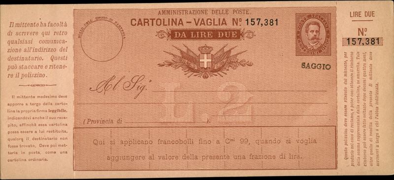 Italia / Regno / Vaglia Postale