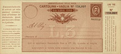 Italia / Regno / Vaglia Postale