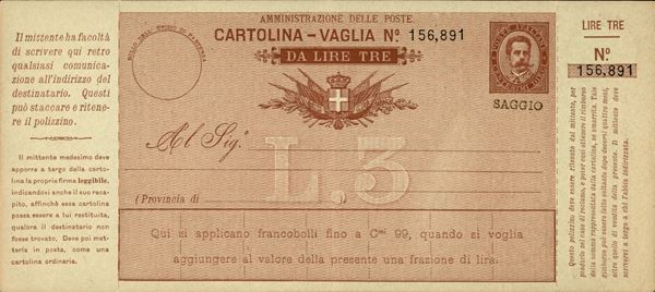 ITALIA / Regno / Vaglia Postale