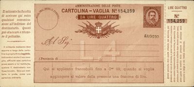 Italia / Regno / Vaglia Postale