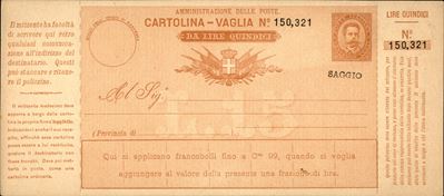 Italia / Regno / Vaglia Postale