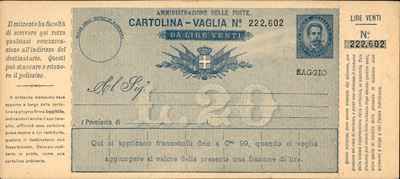 Italia / Regno / Vaglia Postale