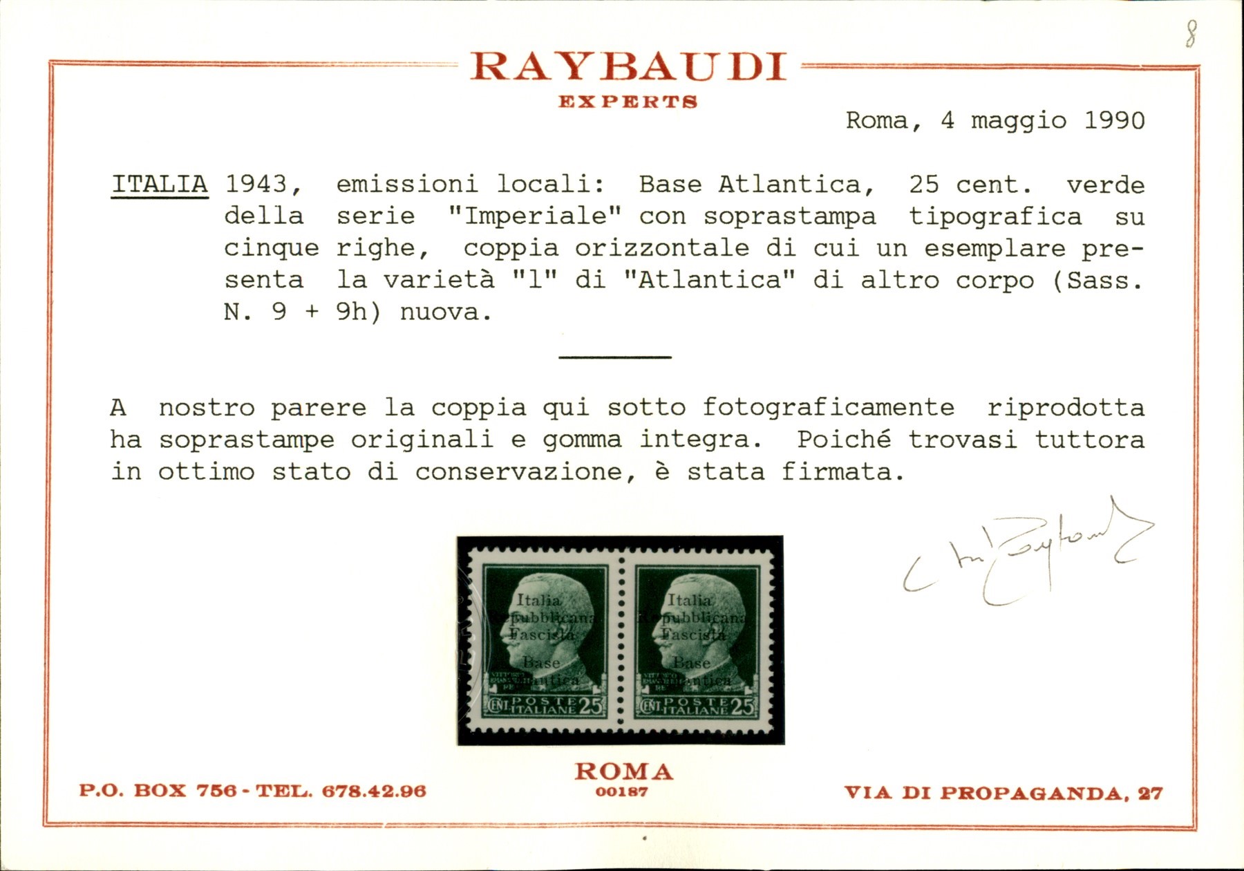 Italia / Emissioni Locali / Base Atlantica / Posta Ordinaria