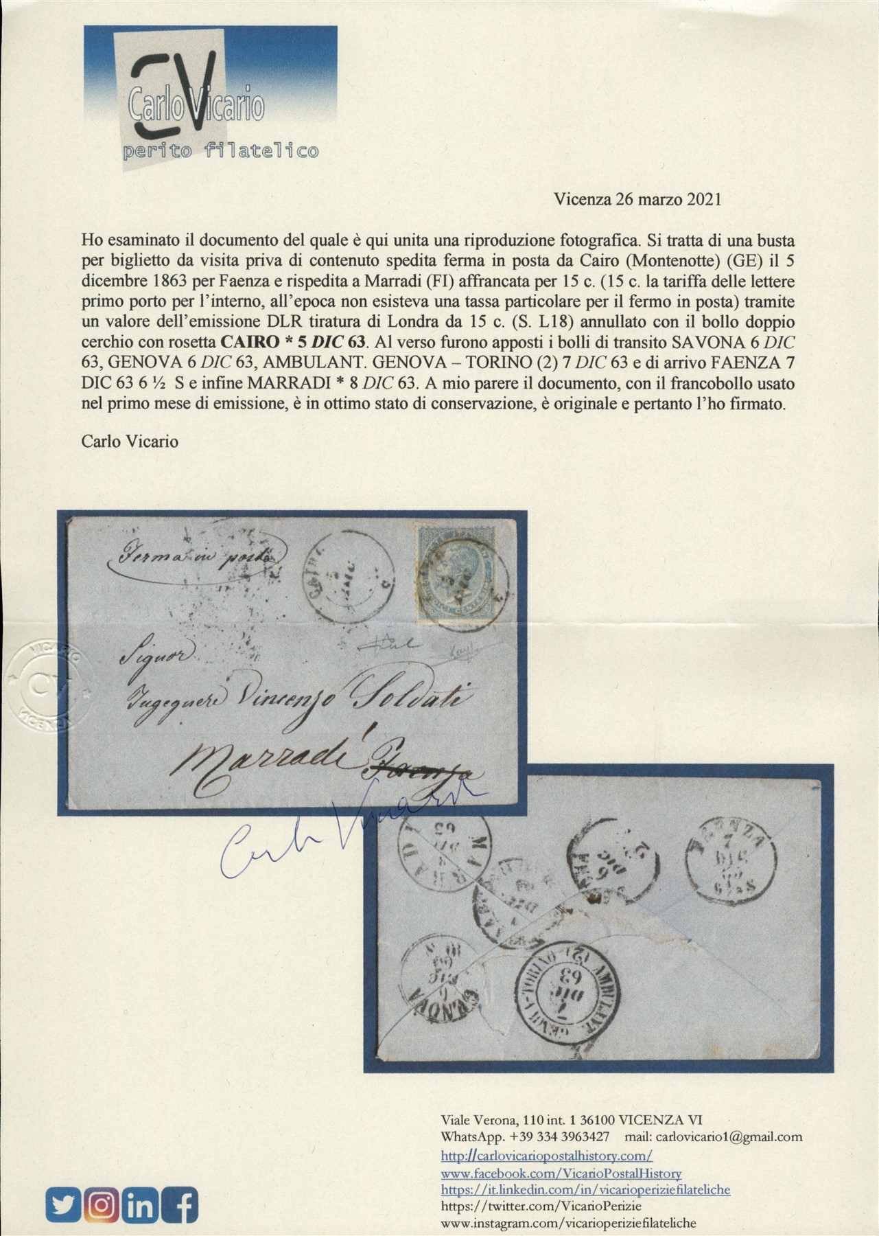 Italia / Regno / Vittorio Emanuele II / Posta Ordinaria