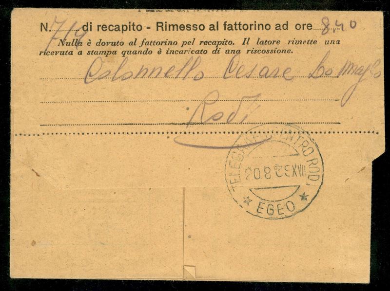 Italia / Colonie / Egeo / Emissioni Generali