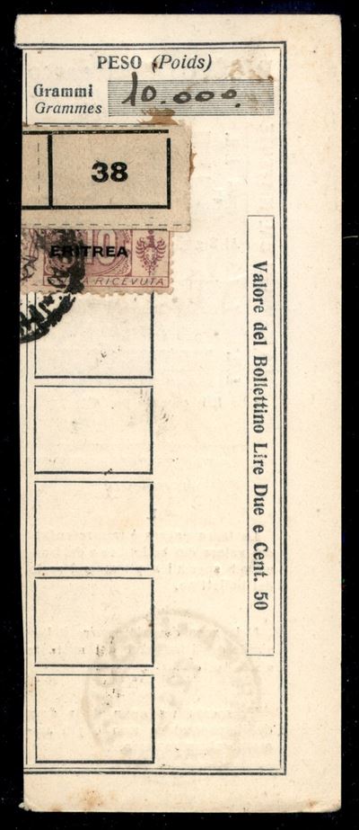 Italia / Colonie / Eritrea / Pacchi Postali