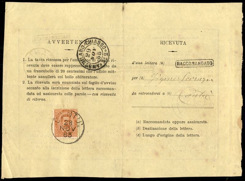 Italia / Regno / Umberto i / Posta Ordinaria
