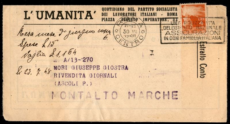 Italia / Repubblica / Posta Ordinaria