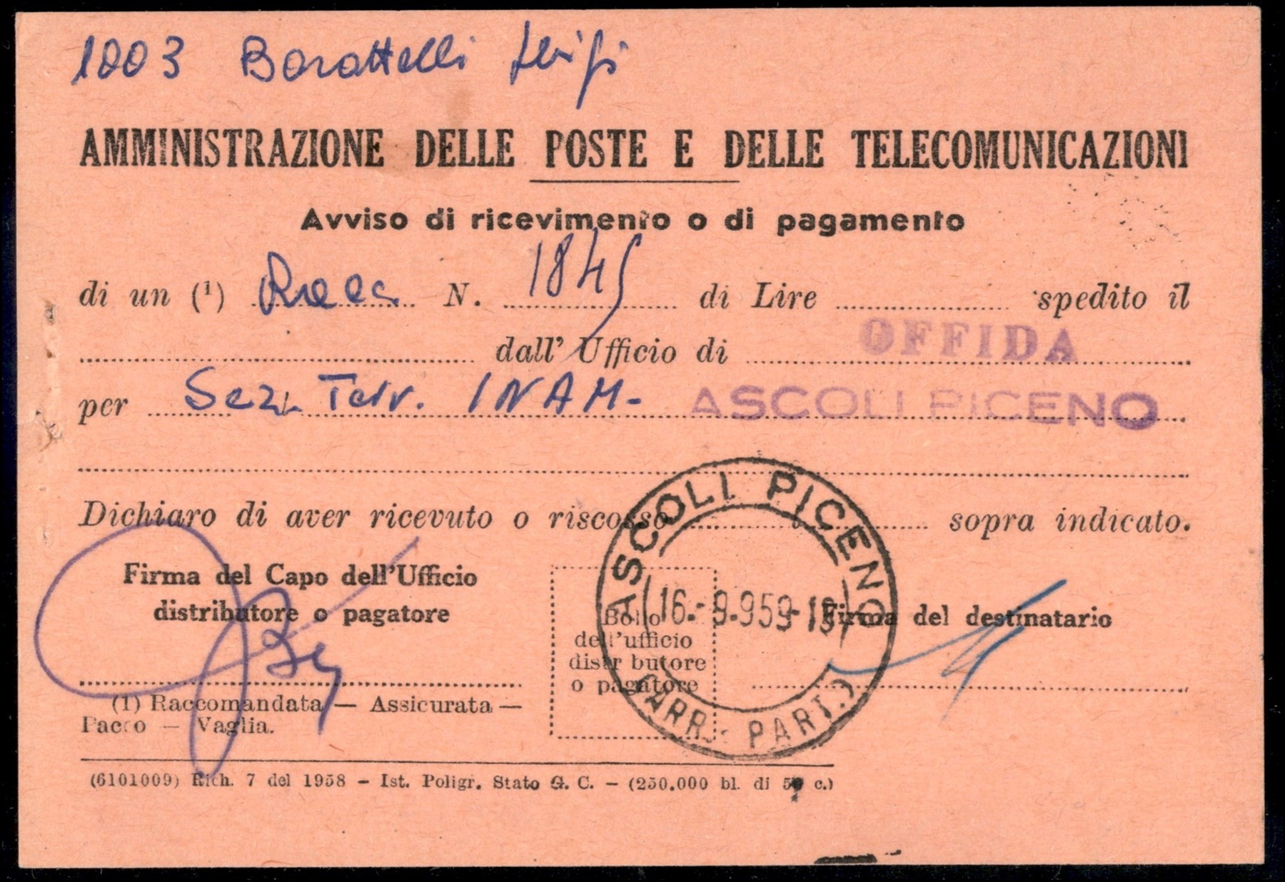 Italia / Repubblica / Posta Ordinaria