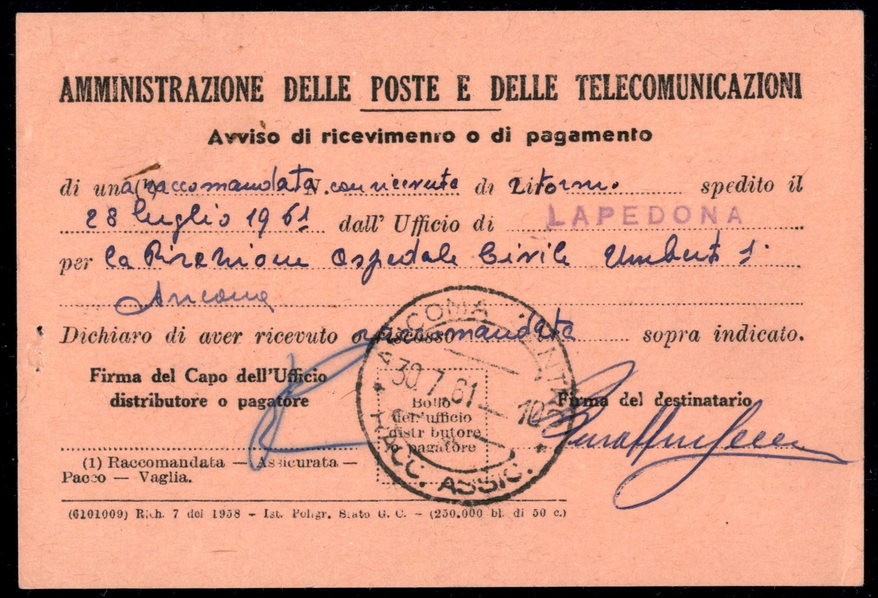 Italia / Repubblica / Posta Ordinaria