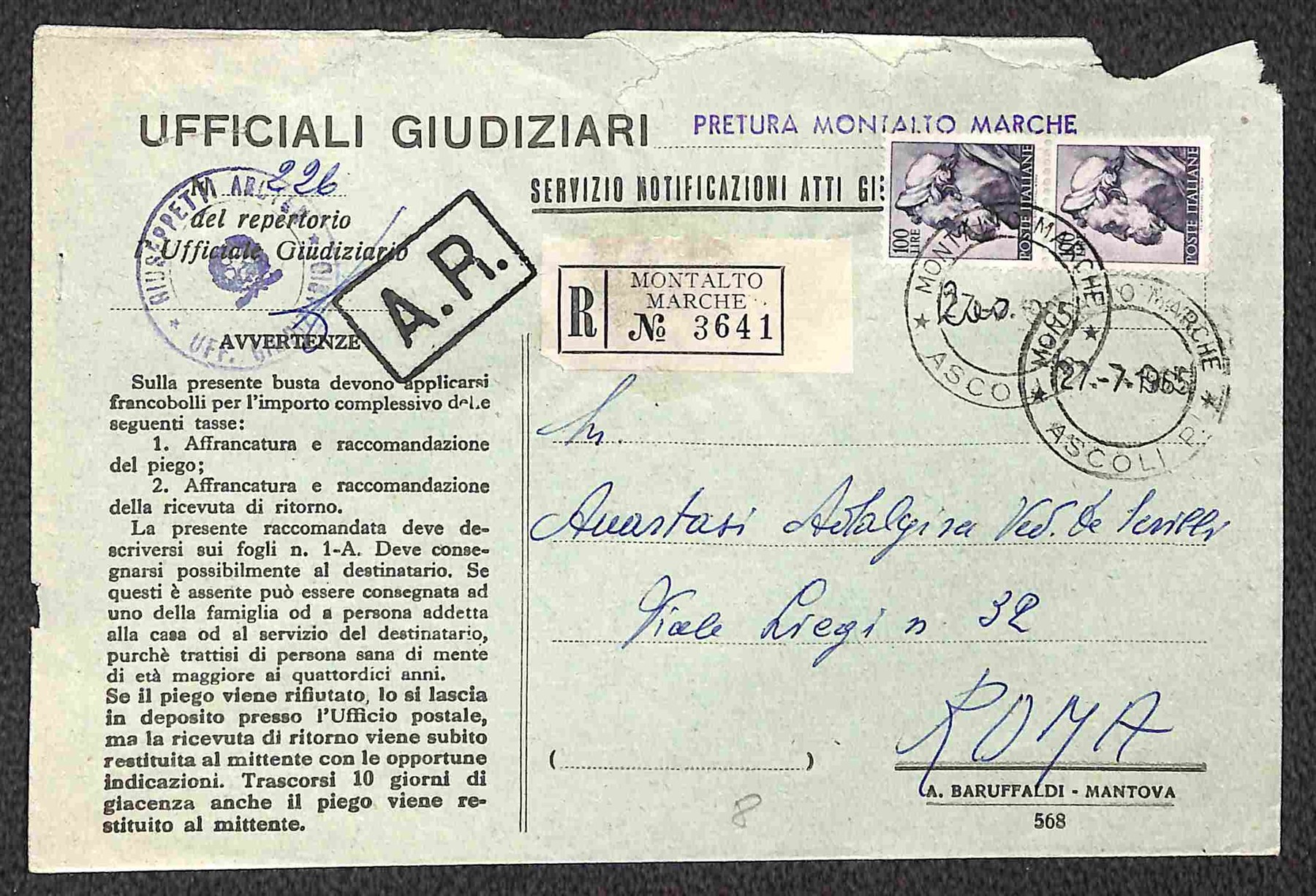 Italia / Repubblica / Posta Ordinaria