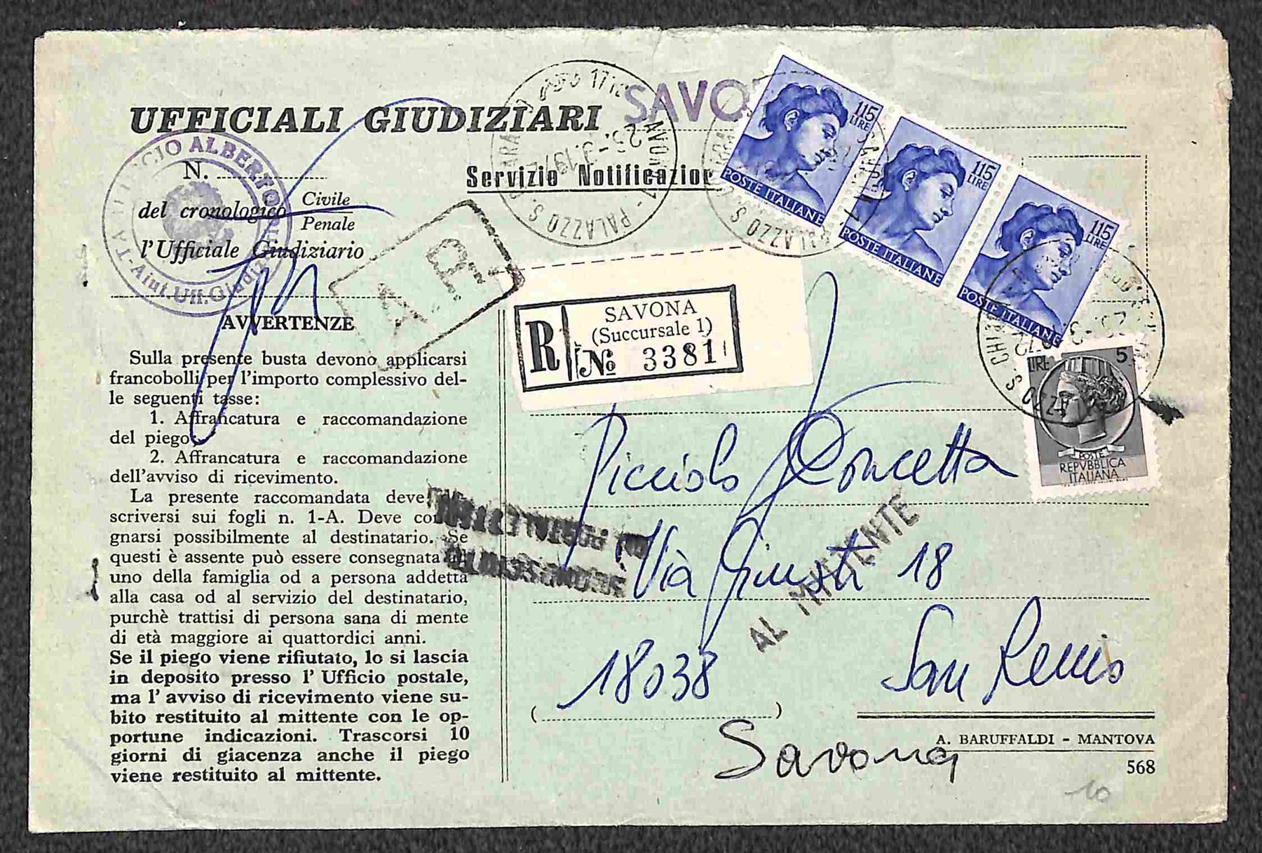 Italia / Repubblica / Posta Ordinaria