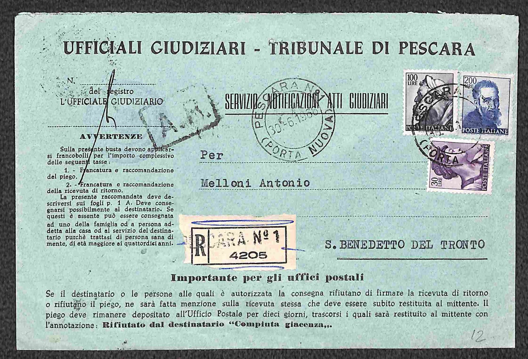 Italia / Repubblica / Posta Ordinaria