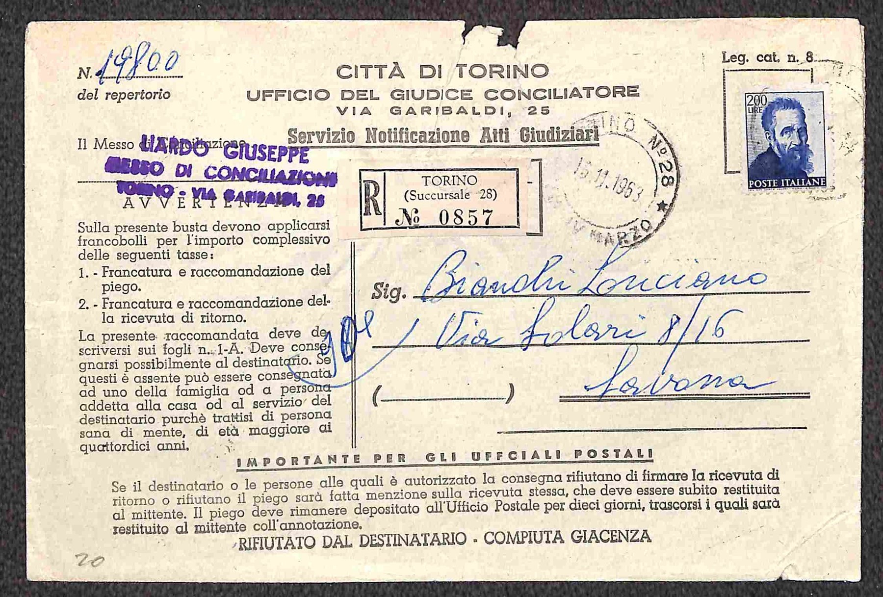 Italia / Repubblica / Posta Ordinaria