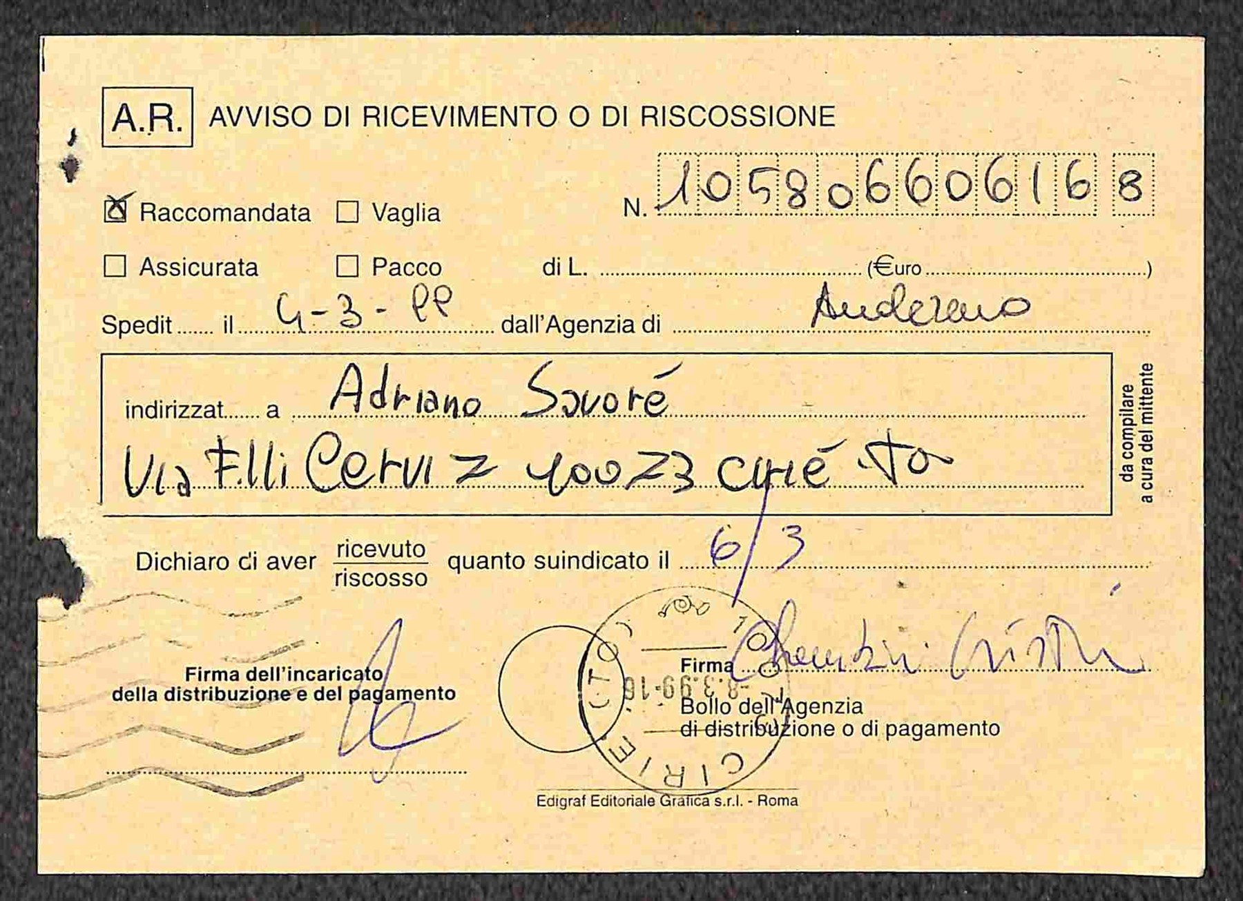 Italia / Repubblica / Posta Ordinaria