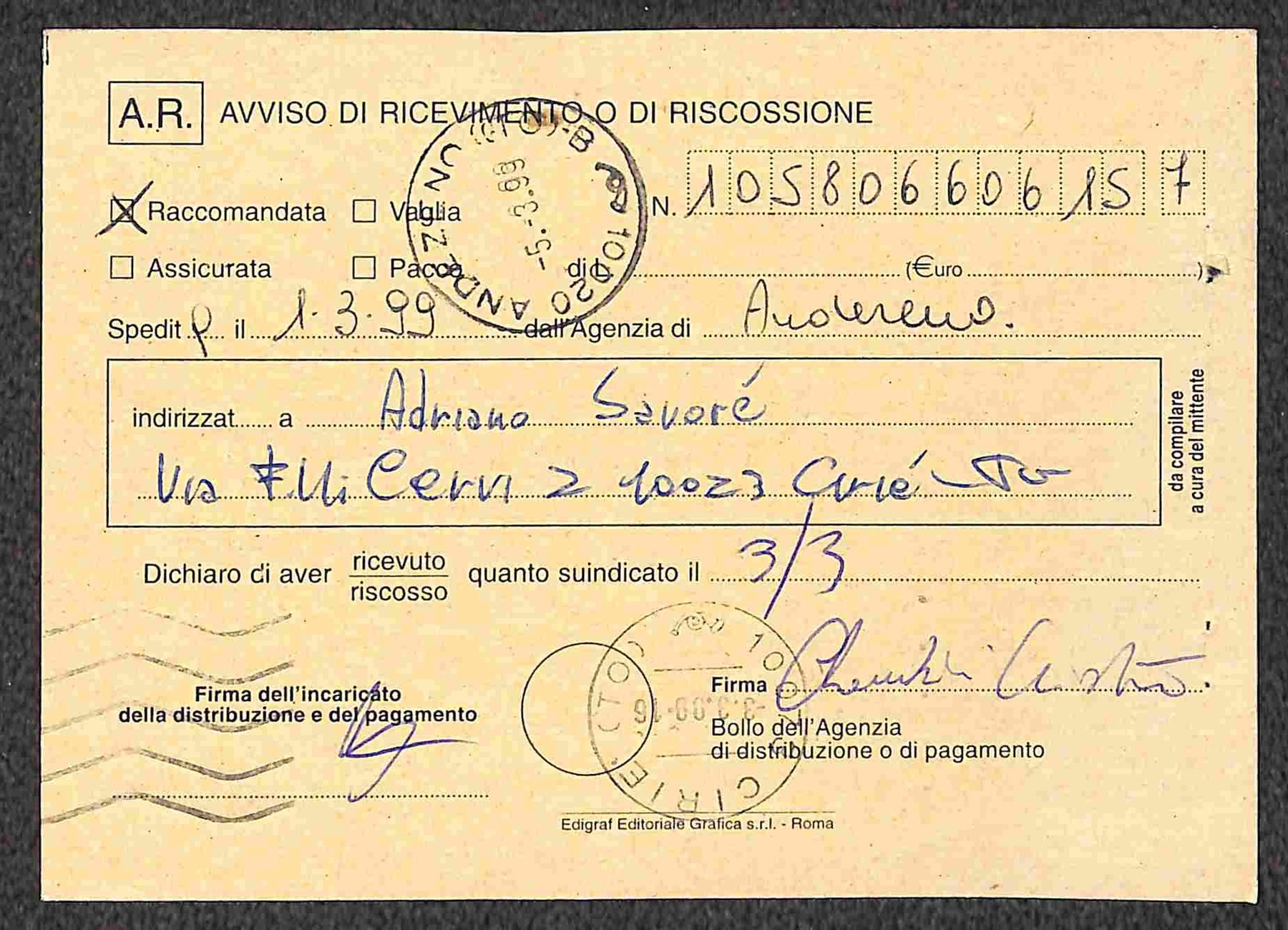 Italia / Repubblica / Posta Ordinaria