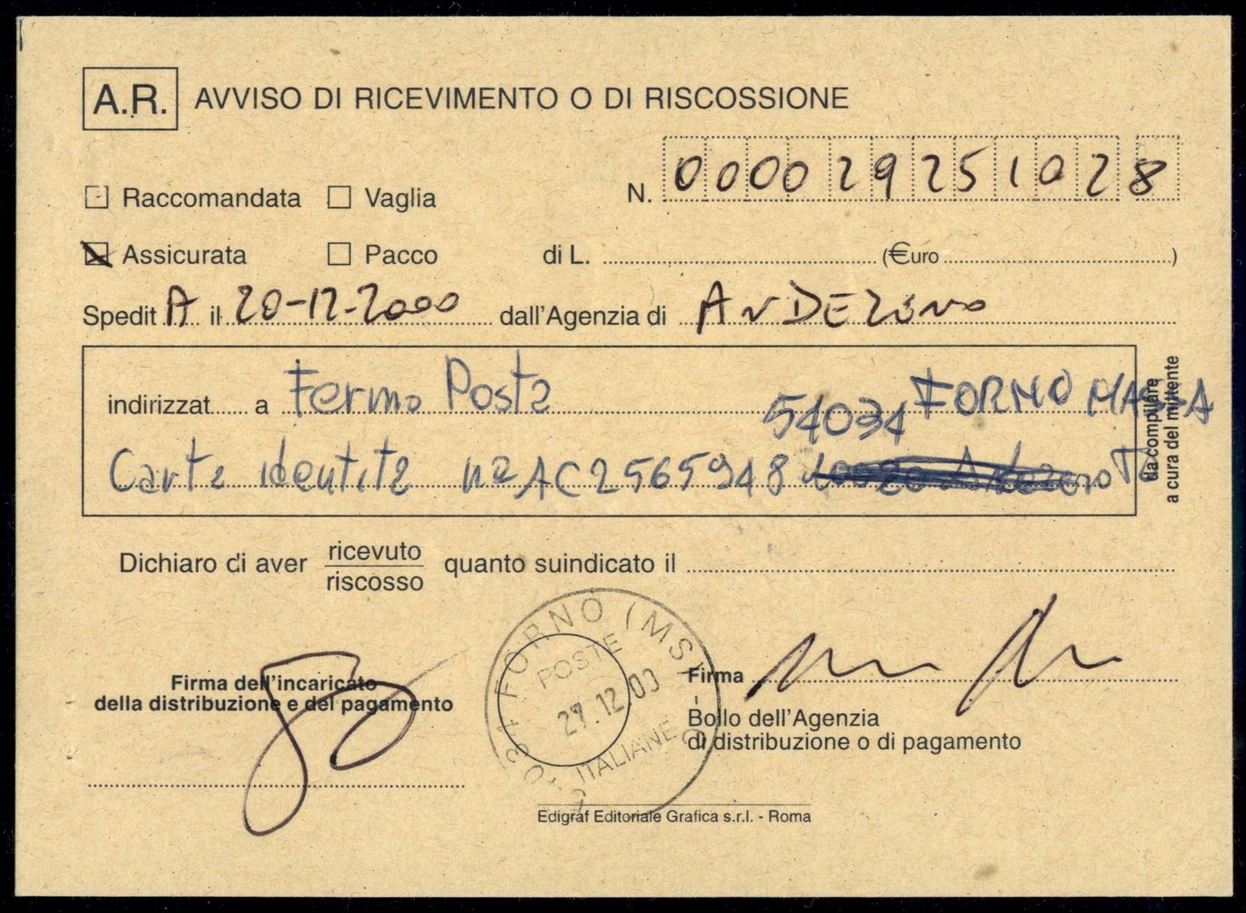 Italia / Repubblica / Posta Ordinaria