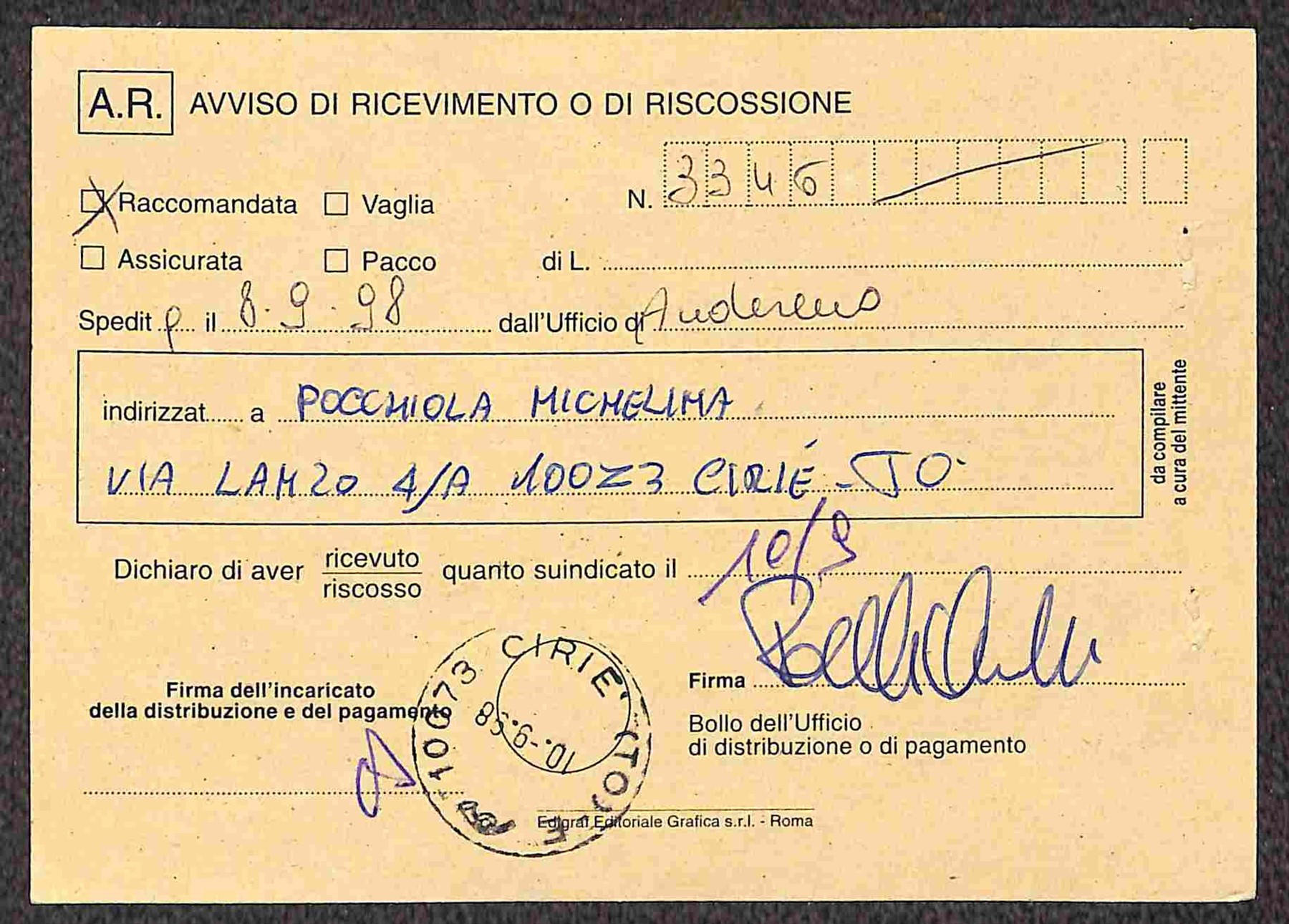 Italia / Repubblica / Posta Ordinaria