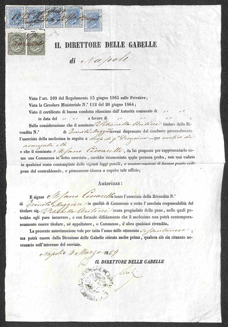 Italia / Regno / Vittorio Emanuele II / Posta Ordinaria