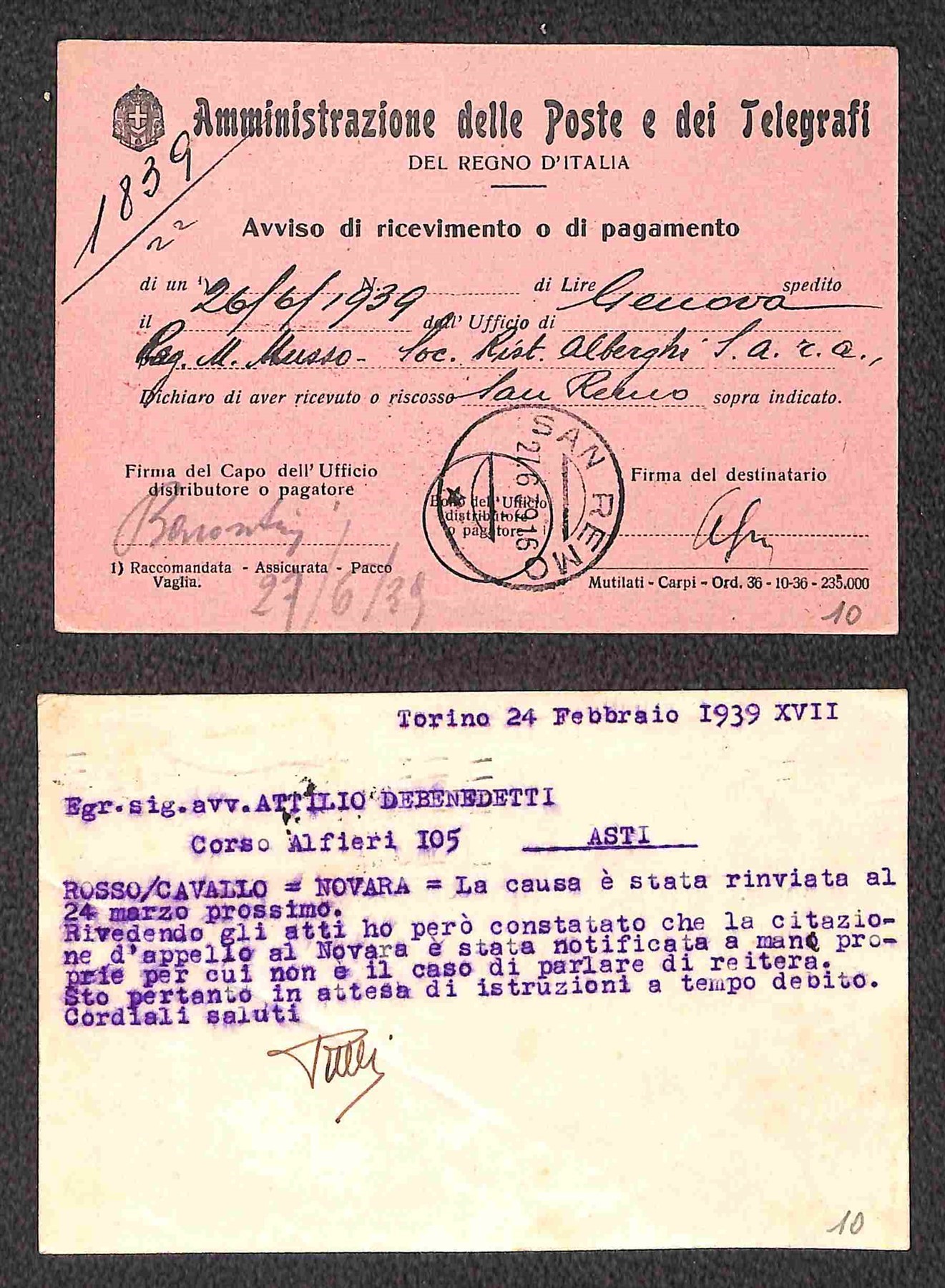 Italia / Regno / Vittorio Emanuele III / Posta Ordinaria