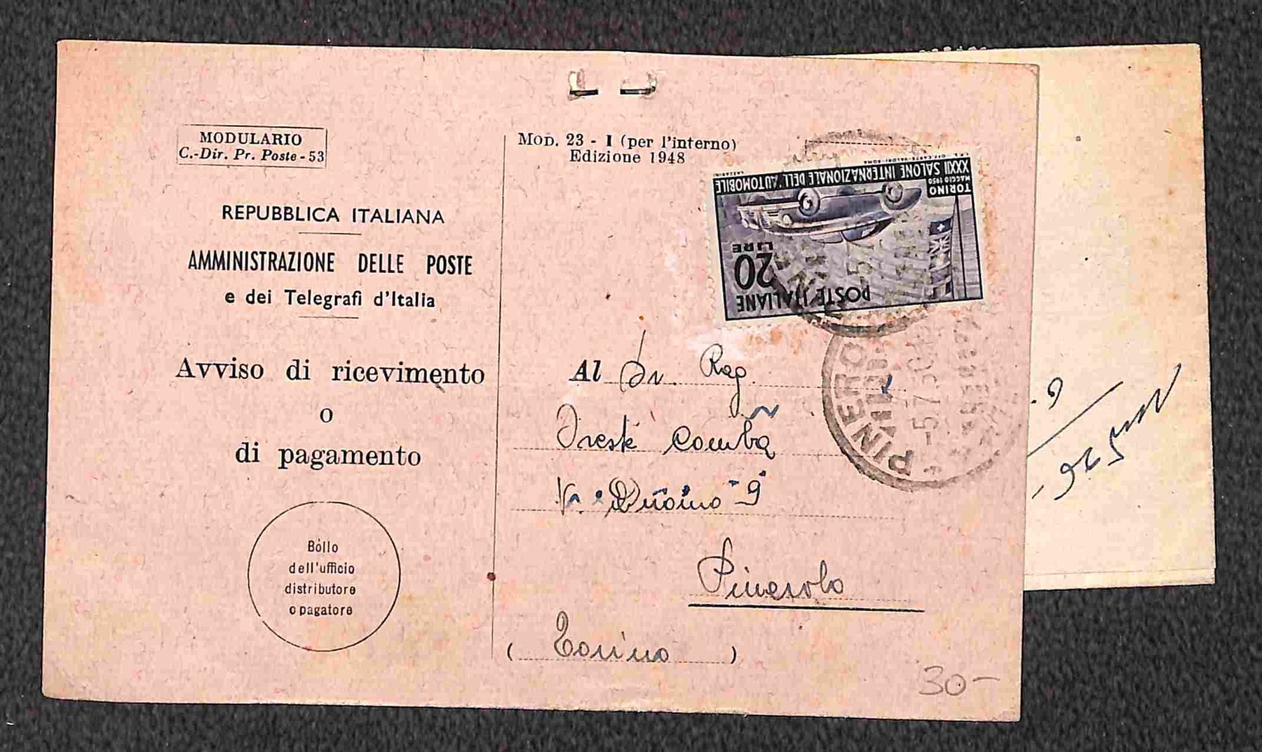 Italia / Repubblica / Posta Ordinaria