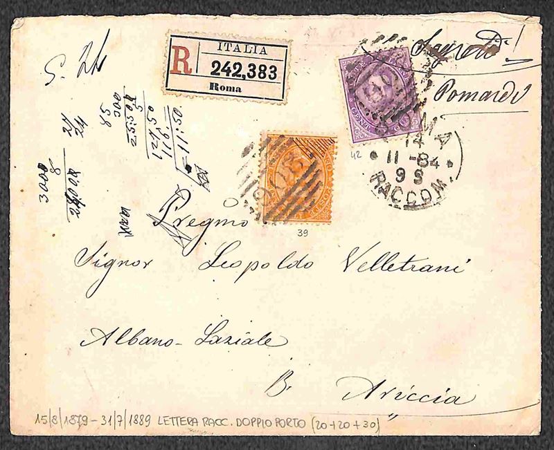 Italia / Regno / Umberto i / Posta Ordinaria