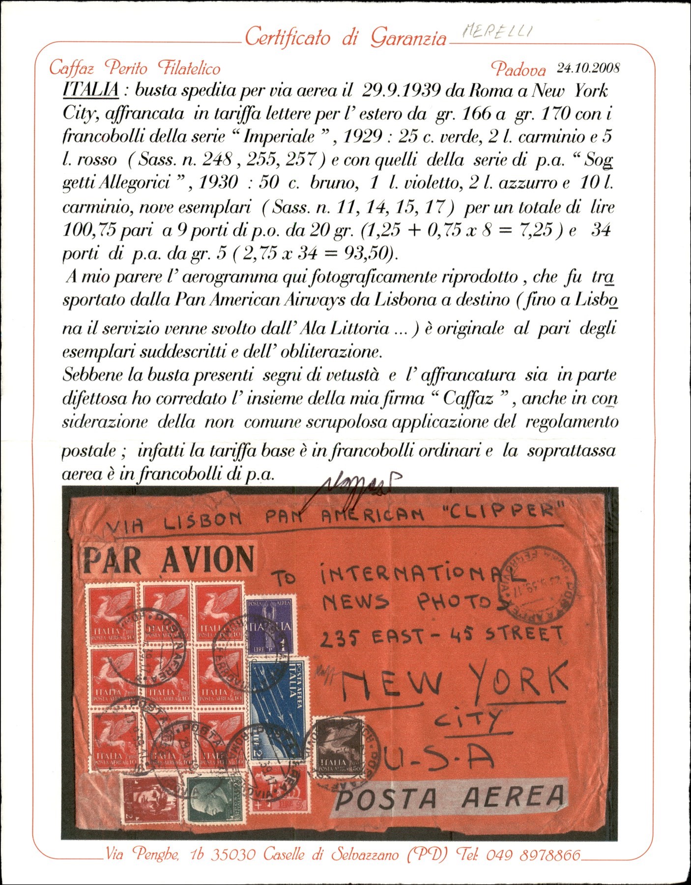 Italia / Regno / Vittorio Emanuele III / Aerogrammi