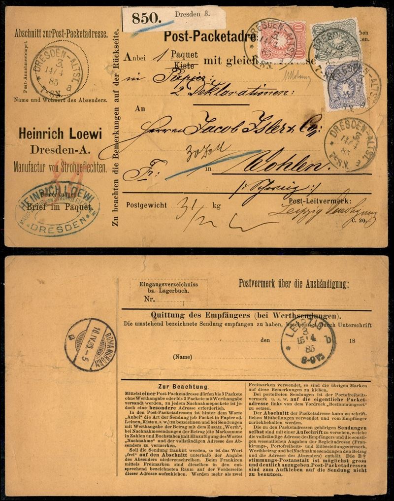 Germania / Bollettino Pacchi
