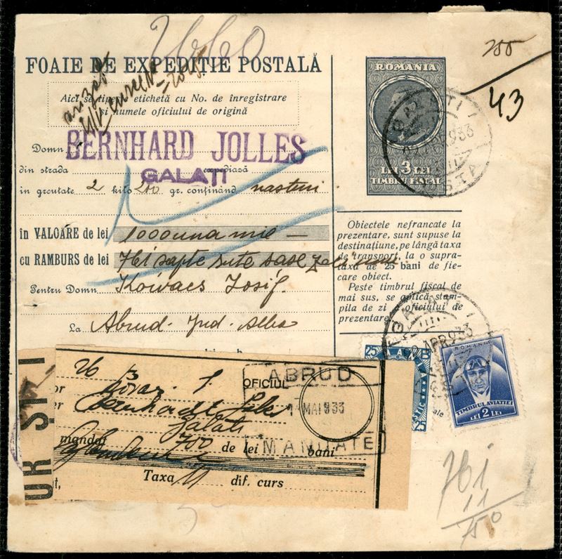 Romania / Bollettino Pacchi